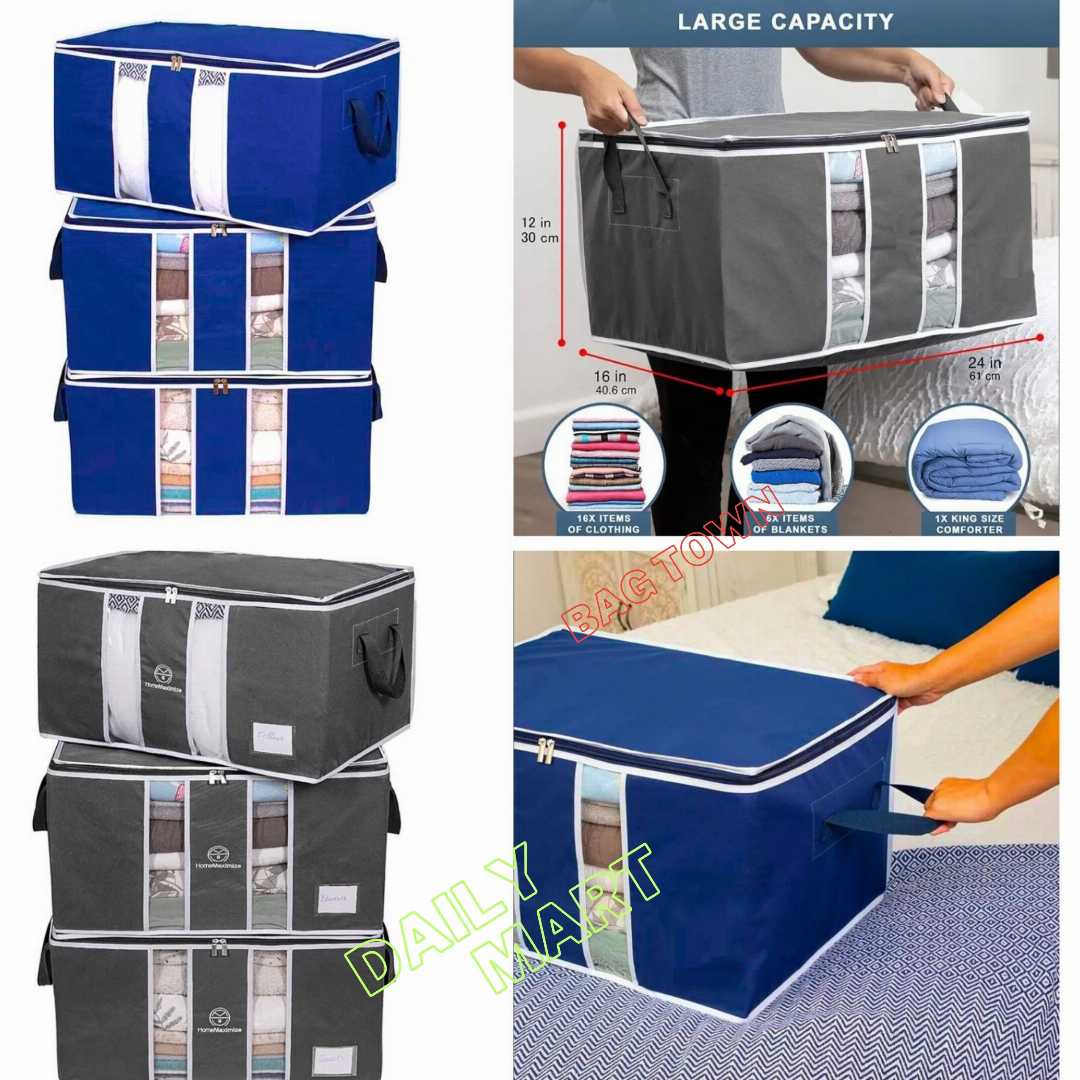 2,Cello,Premium,Quality,Cloth/Quilt,Storage,Bag,Extra,Large,Size,With,High,Quality,Zipper.