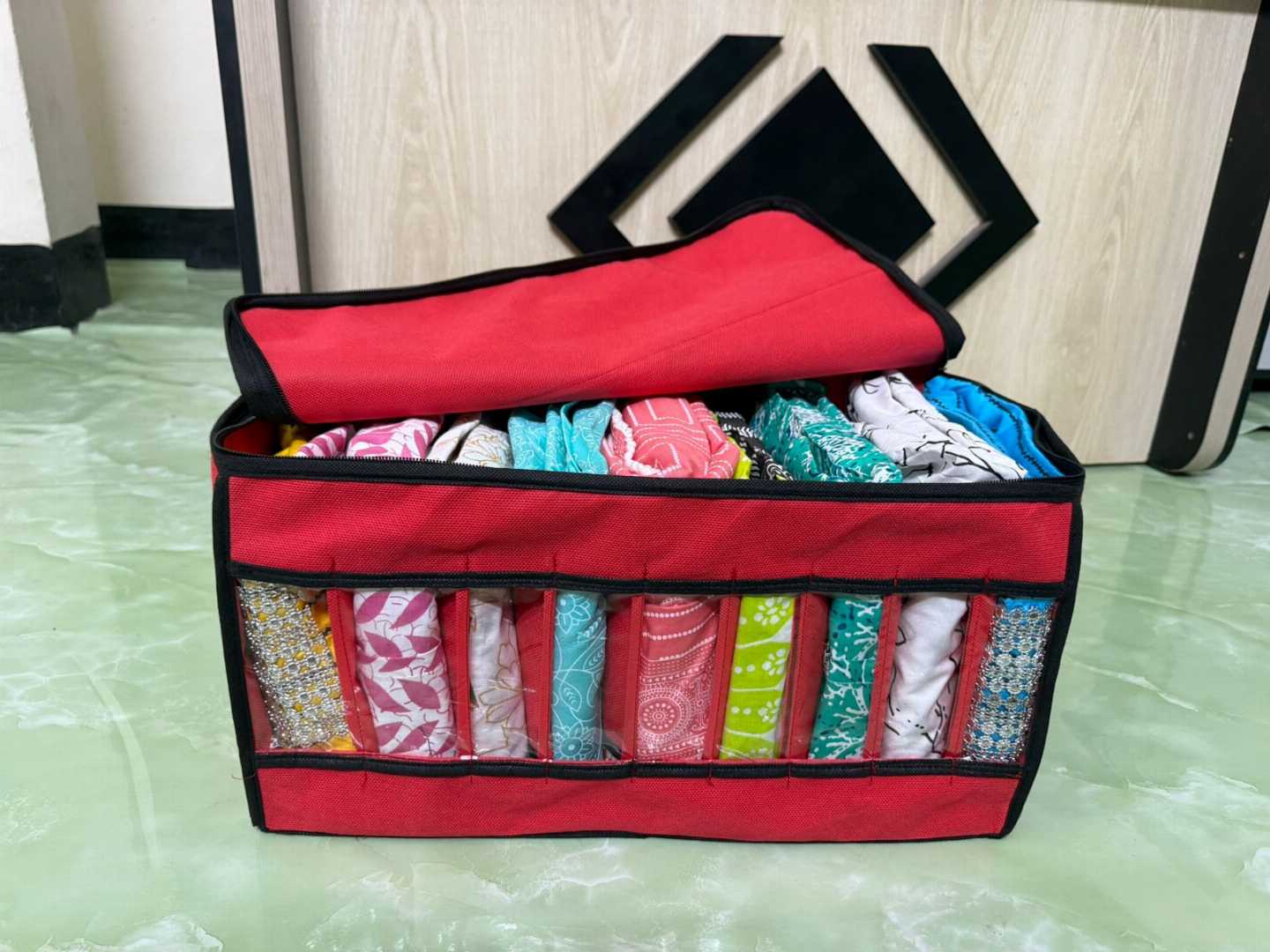 (2,Pcs,Pack),Front,Side,Transparent,Cloth,Organizer,Box