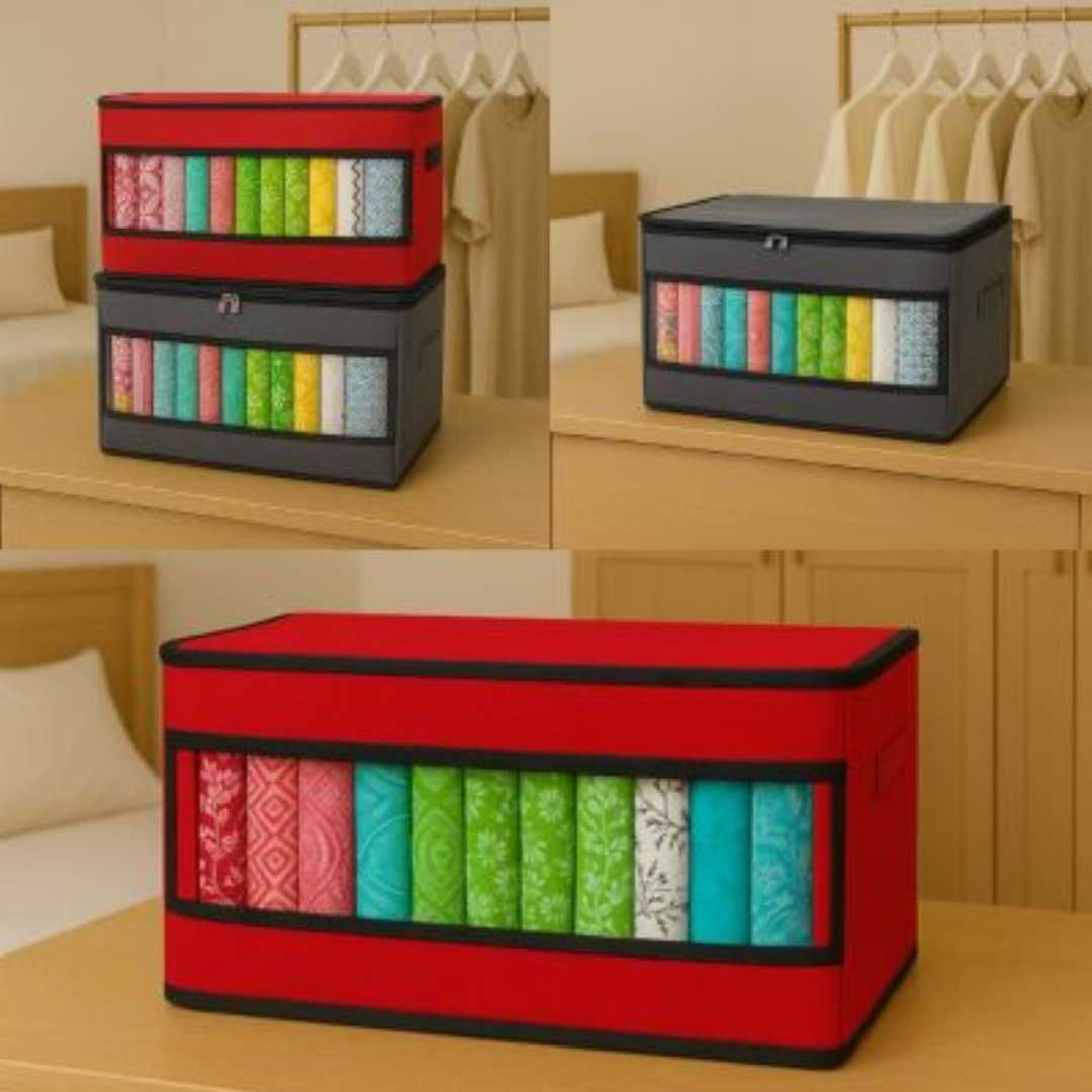 (3,Pcs,Pack),Front,Side,Transparent,Cloth,Organizer,Box