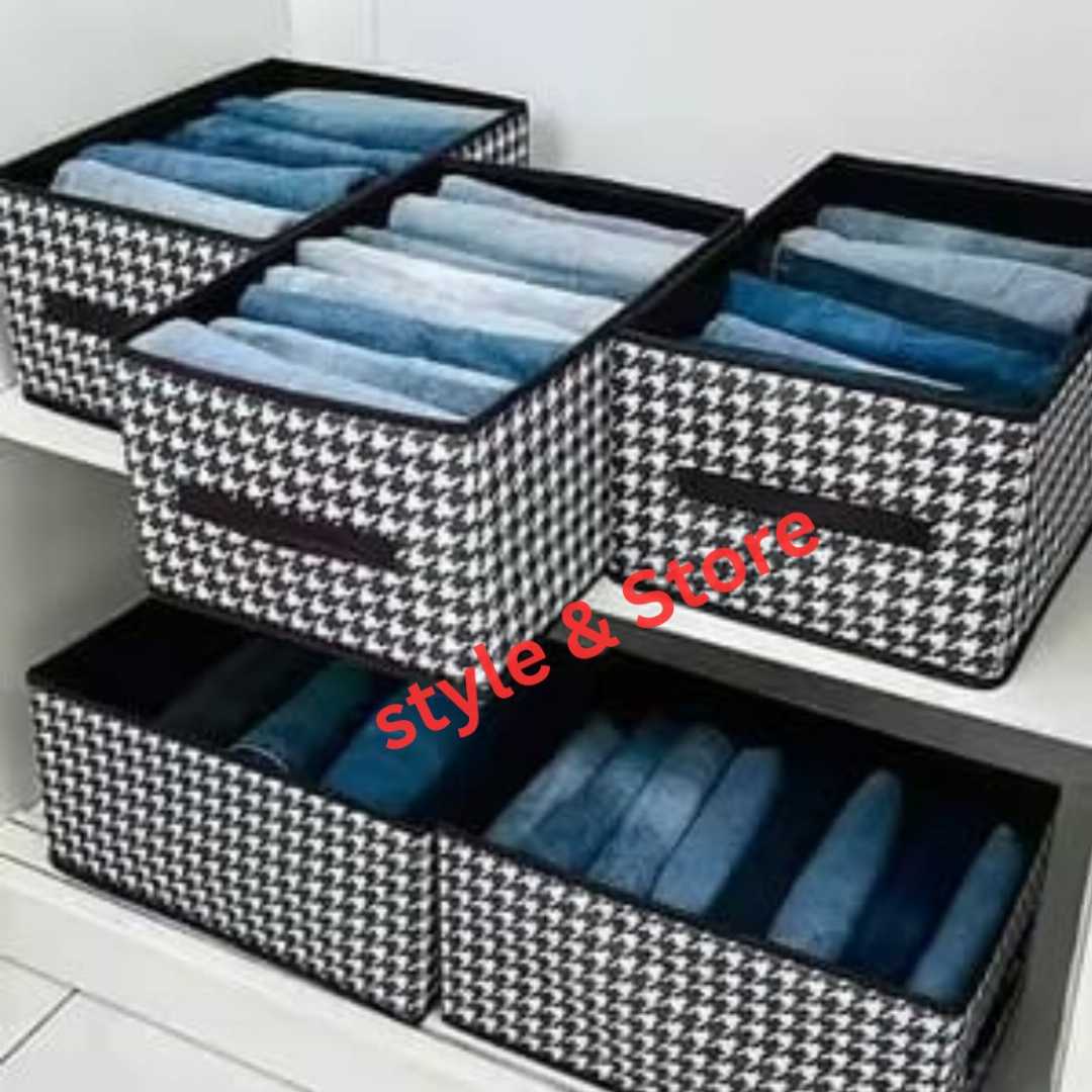 Printed,Cloth,Organizer,Box,,Cloth,Storage,Box,4,pcs