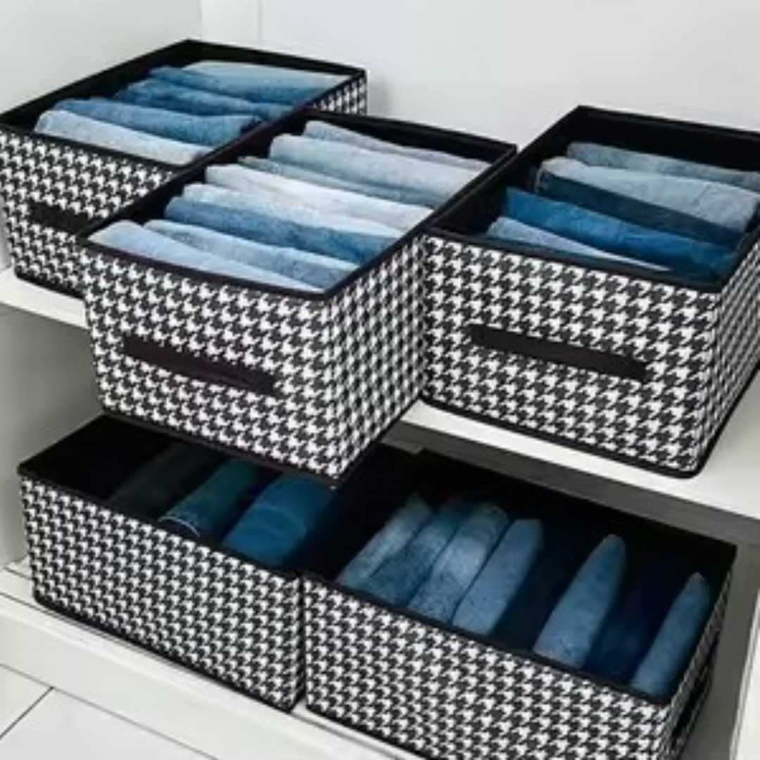 Printed,Cloth,Organizer,Box,,Cloth,Storage,Box,4,pcs